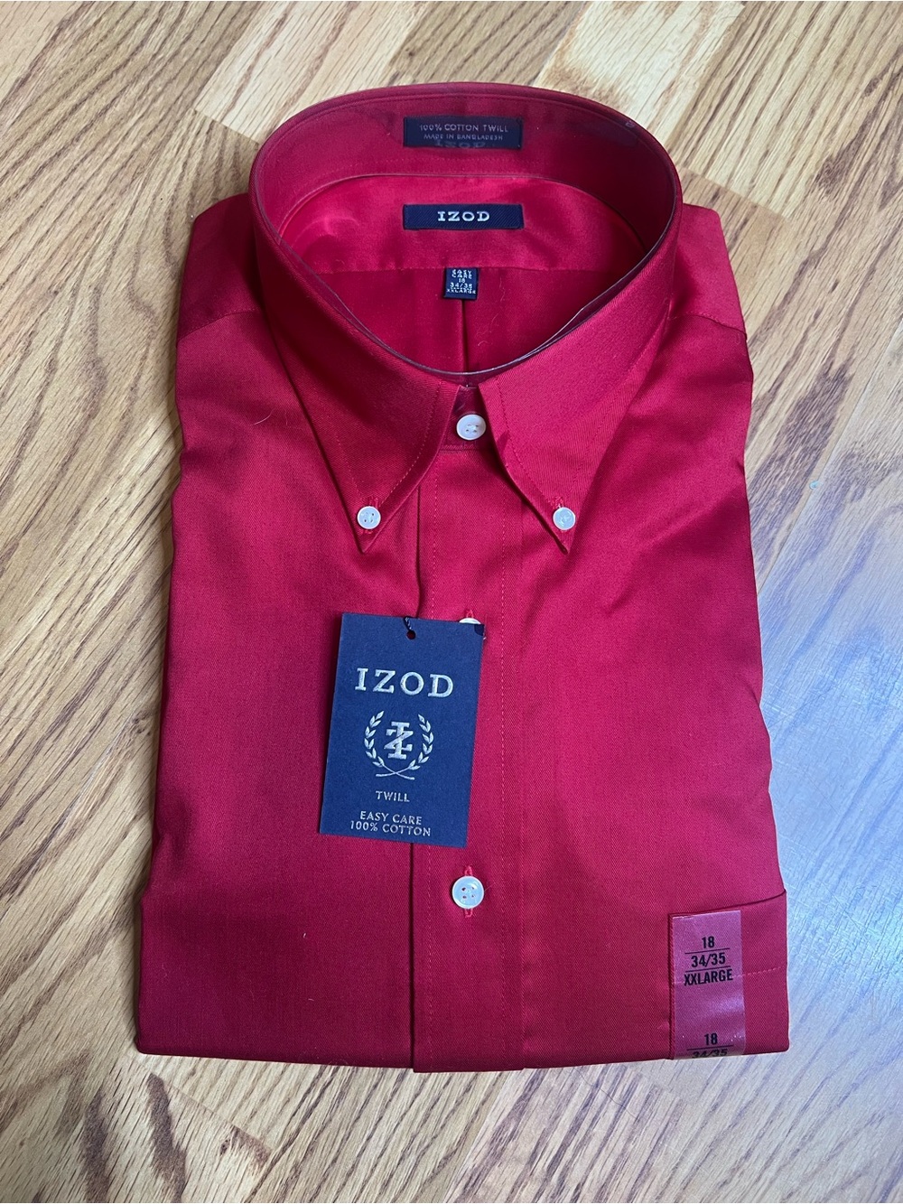 Izod Men's Red Button-Down Dress Shirt